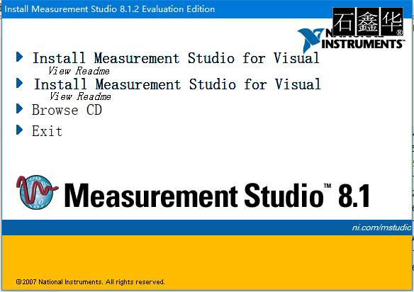 NI Measurement Studio 8.1.2 Win32Eng NI MStudio8.1.2 适用Visual Studio 2003/2005