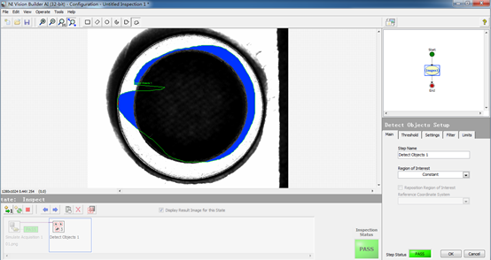 LabVIEW中如何实现VBAI中的粒子分析二值化时灰度图像上覆盖蓝色目标